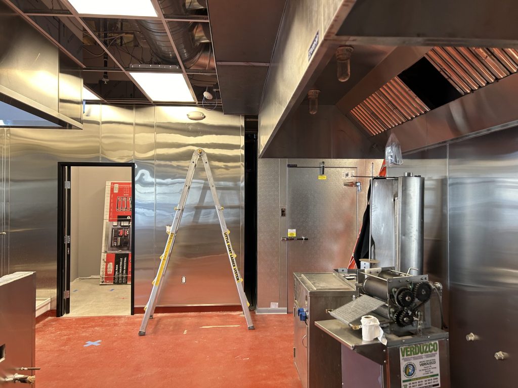 Commercial kitchen exhaust hood install, KSW Construction Management
