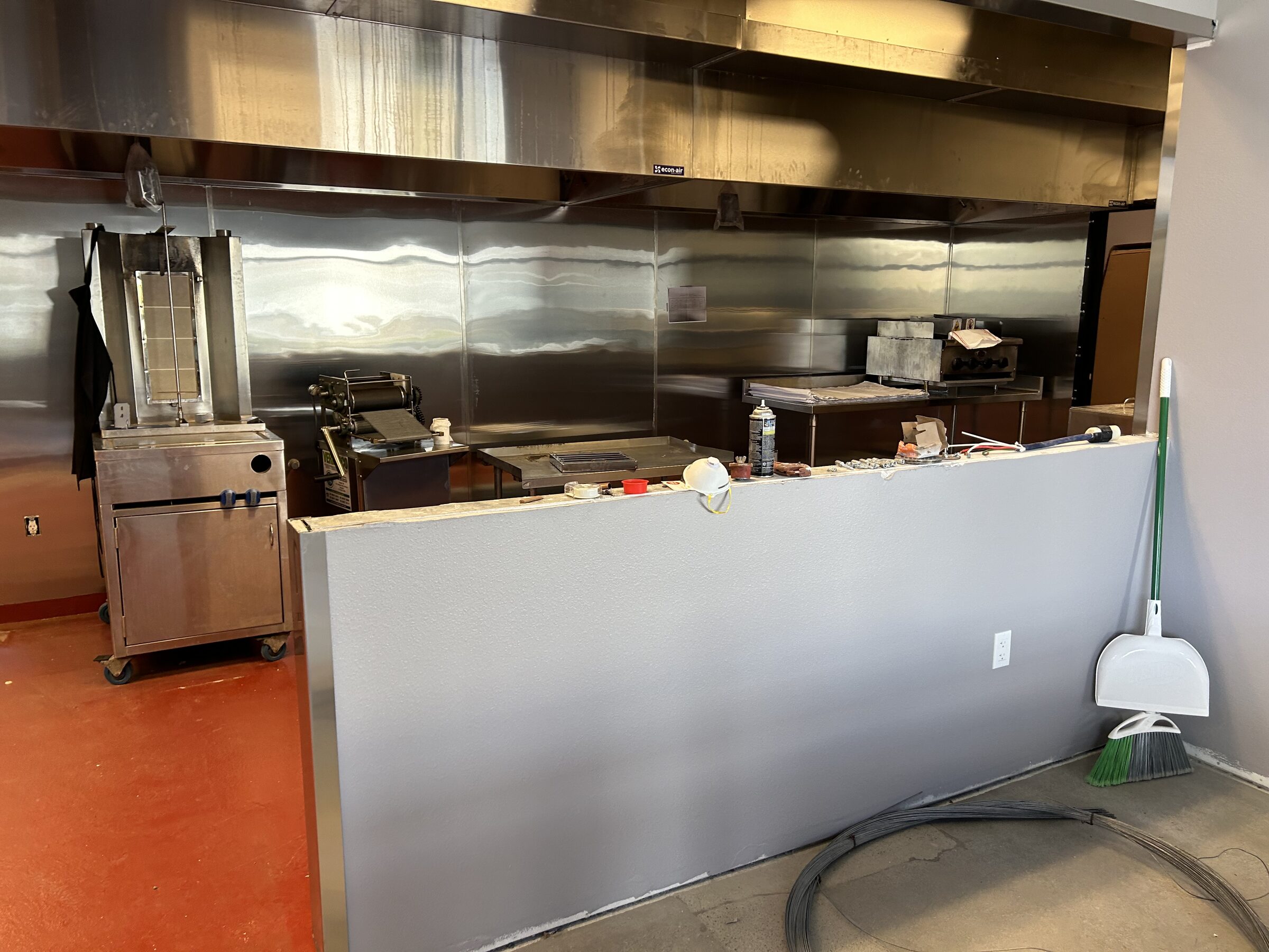 Commercial kitchen line setup