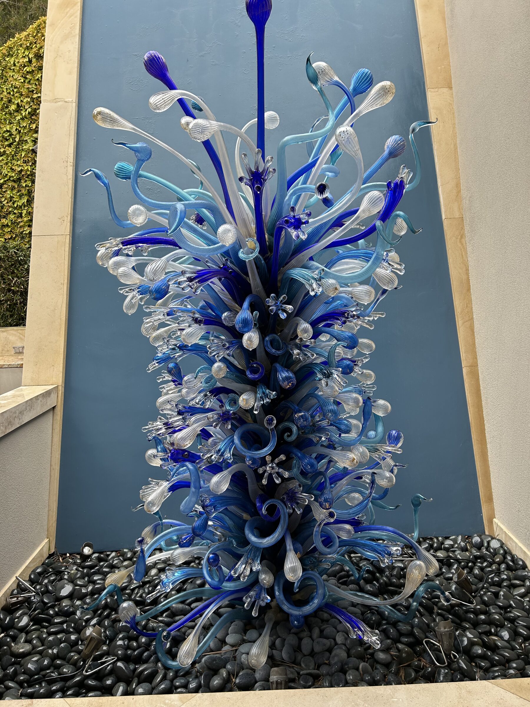 Glass sculpture water feature