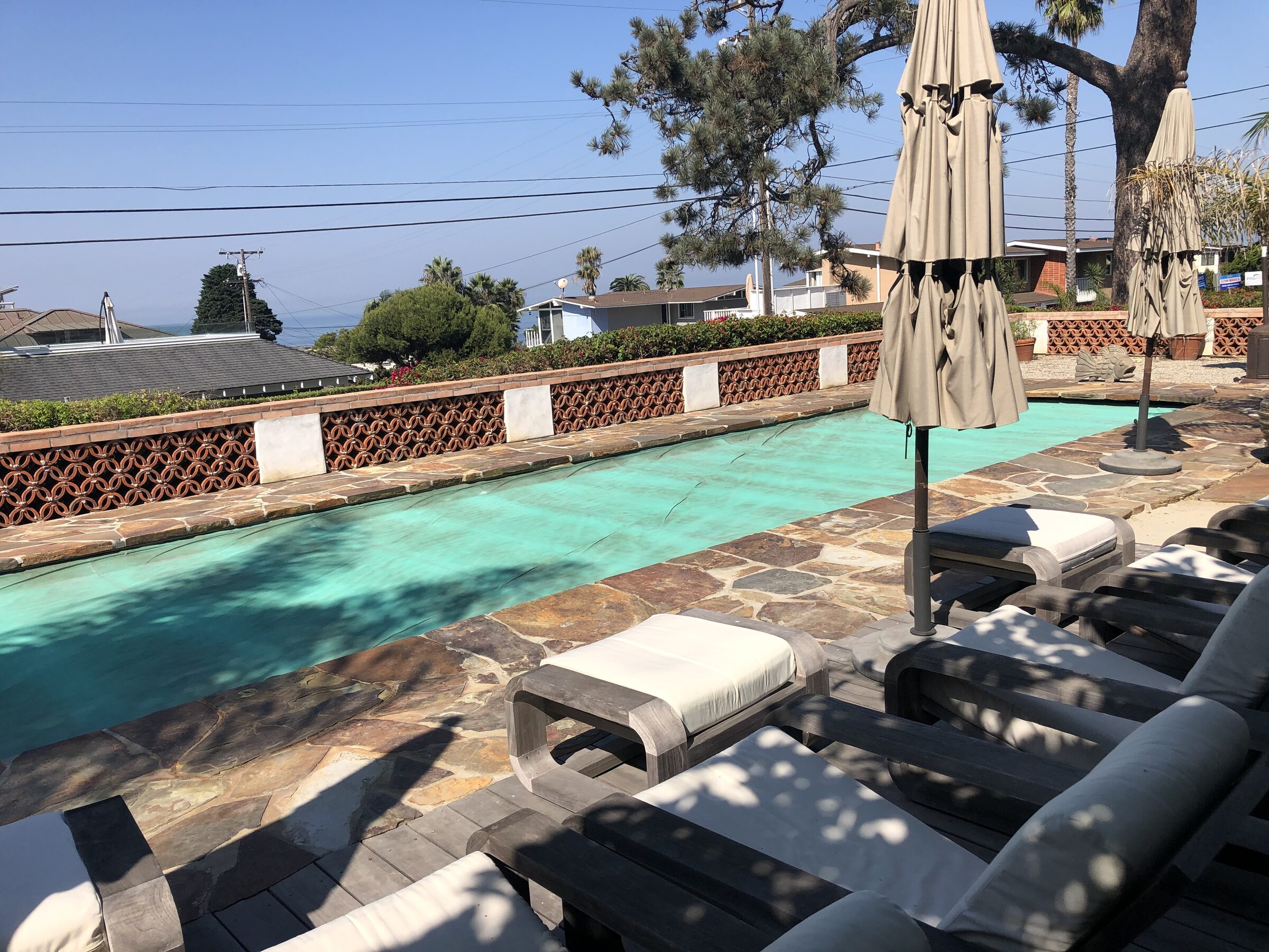 Pool lounge area overview