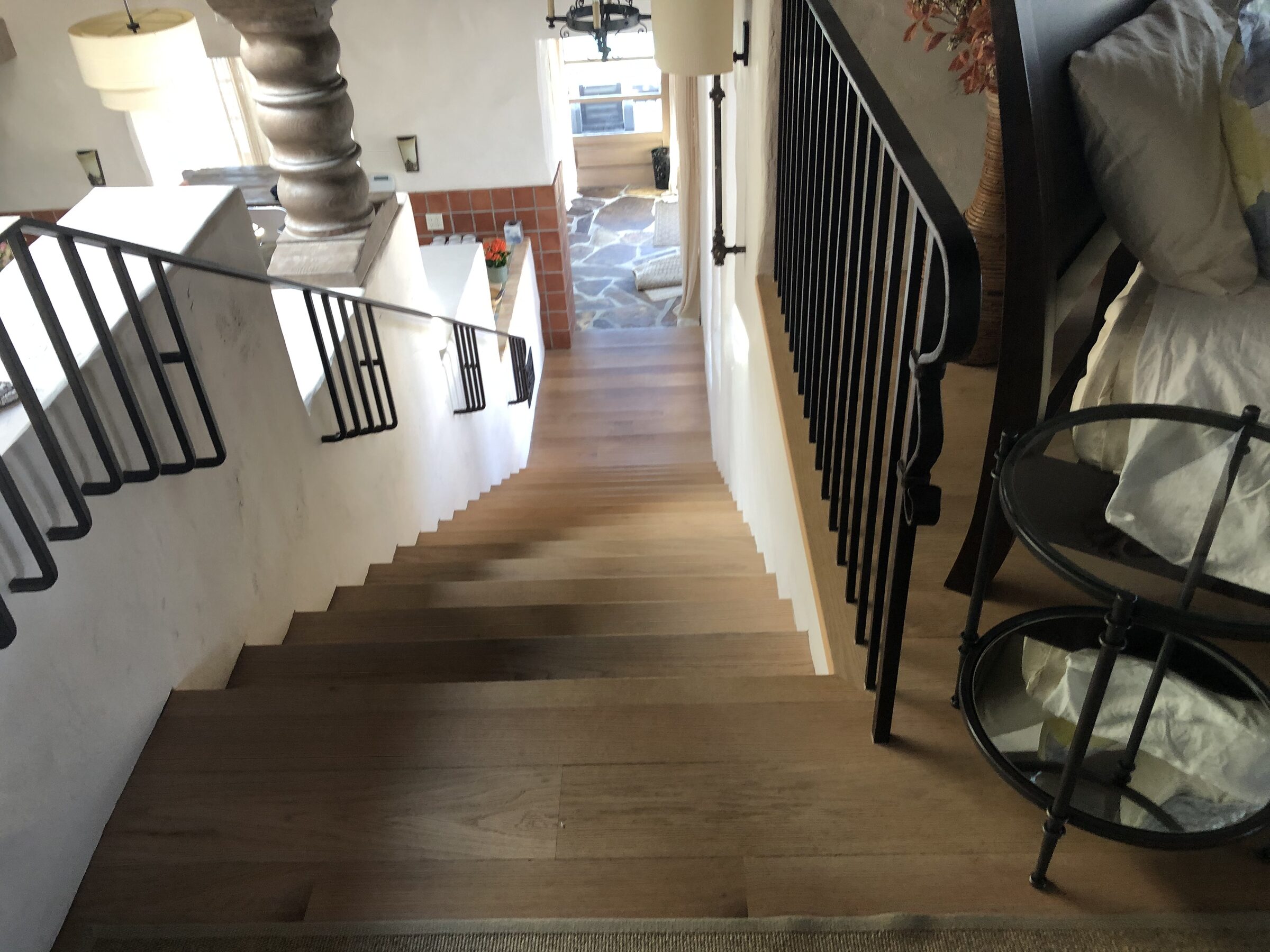 Staircase with iron railing