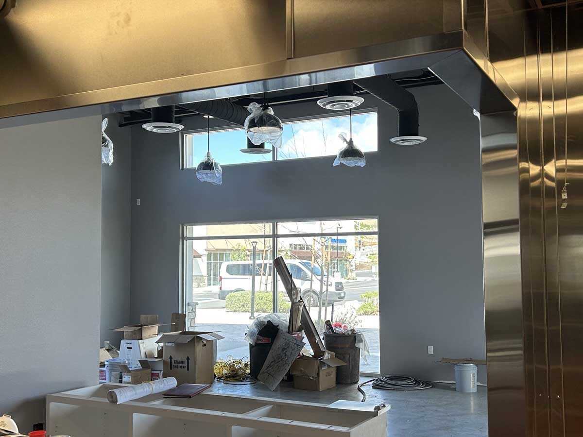 Commercial kitchen exhaust hood installation
