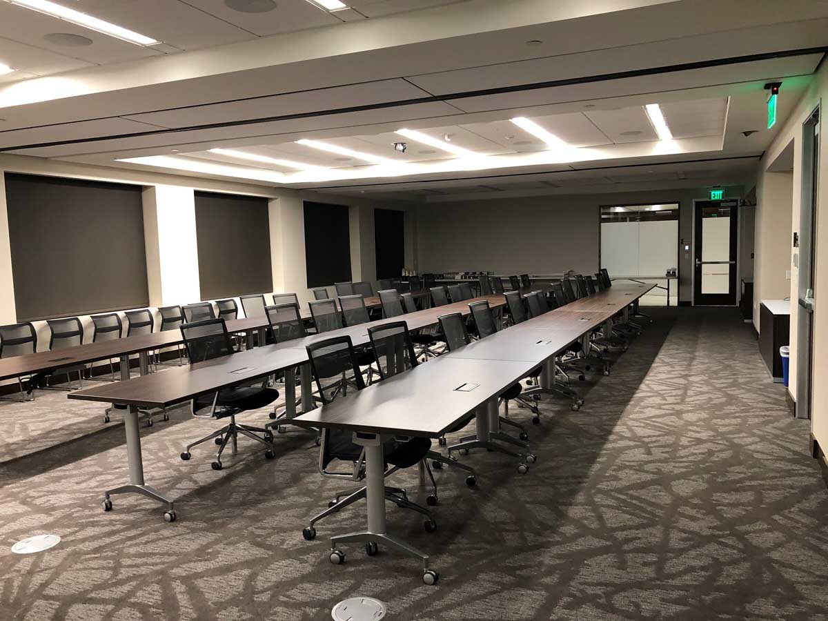 Training room with conference tables
