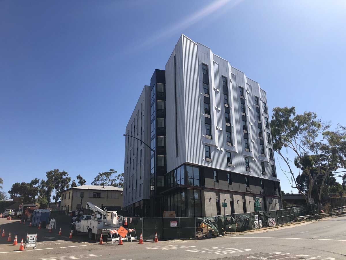 Corner street view during construction